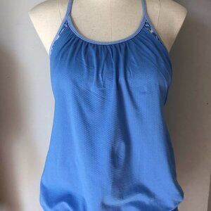 Lululemon Blue No Limits Tank w/ built in sports bra, size 4